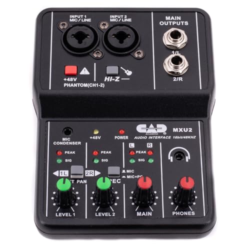 CAD Audio MXU2 2‑Channel USB Audio Mixer with XLR Combo Inputs - style: MXU2 2-Channel Mixer