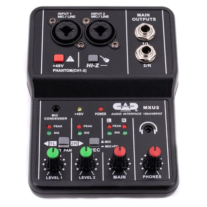 CAD Audio MXU2 2‑Channel USB Audio Mixer with XLR Combo Inputs - style: MXU2 2-Channel Mixer