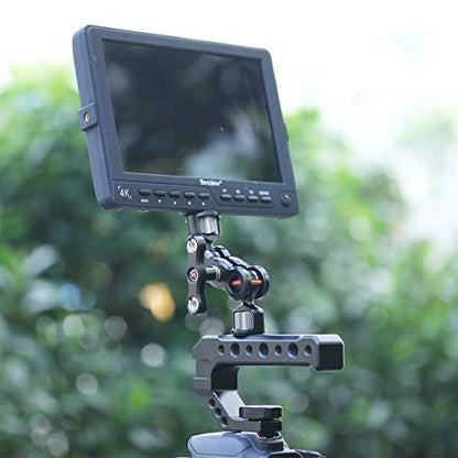 UURig R005 Camera Hot Shoe Top Handle Grip, Universal Video Stabilizing Rig W 3 Cold Shoe Adapters for Sony A7III to Mount Microphone, LED Light, Monitor, Easy Low Angle Shots Metal