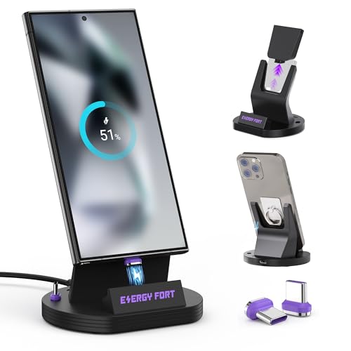 120W USB C Charging Stand Compatible with Galaxy A16 A17 A14, Magnetic Type-C Fast Charging Stand for Google Pixel 9a/Motorola Moto G Play/Earbuds