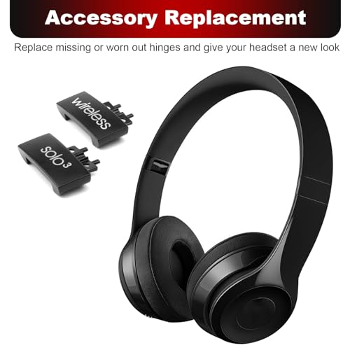 Metal Hinge Headband Connector Repair Parts Kit Compatible with Solo3 Solo 3.0 Solo 2.0 Wireless Over-Ear Headphones (White)