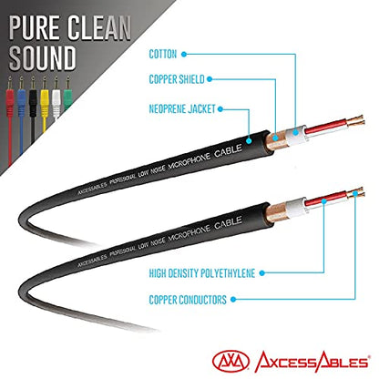 AxcessAbles 1/8 inch (3.5mm) TS to 1/8 inch (3.5mm) TS Unbalanced Mono Patch Cables | Modular Synth Cables | TS Aux Cords| Eurorack Audio Cables | 3.5mm TS Aux Cords 6 Pack (3ft) - size: 3ft