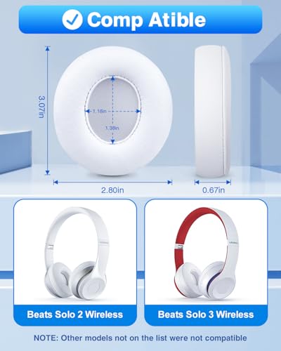 Link Dream Earpads for Beats Solo 3 & Solo 2 On-Ear Headphone - White - color: White