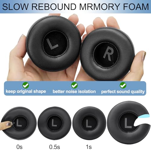 GEVO Ear Pads Replacement for Sony WH-CH500/CH510/CH520,MDR-ZX100/ZX110/ZX110NC/ZX220/XB200/ZX300/ZX330BT,MDR-V100/V150/V200/V250/V300/V400, Protein Leather Earpads Ear Cushions for DR-BT101 (Black)