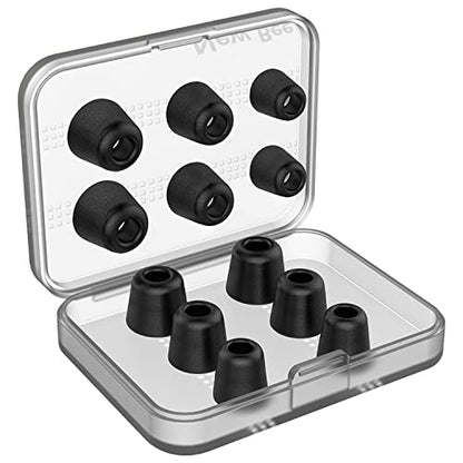 [6 Pairs] Earphone Tips New bee 12pcs Replacement Earbud Tips | Blocking Out Ambient Noise Memory Foam Earbuds Inner 4.9mm for in-Ear Headphones with 5mm-7mm Tips (Black, S/M/L)