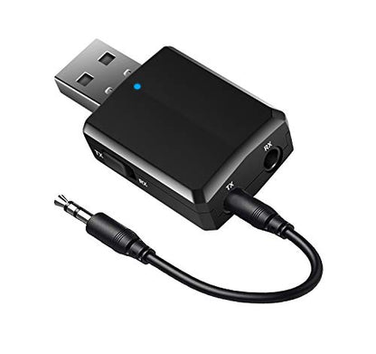 ISOBEL USB 블루투스 오디오 송신기 수신기, 3 in 1 HiFi 무선 오디오 어댑터, 블루투스 5.0 EDR 어댑터, 자동차 TV 헤드폰 PC 홈 스테레오용 3.5mm AUX 포함, USB 전원 공급 장치, 플러그 앤 플레이 - size: Mini