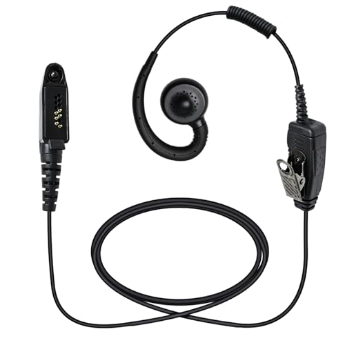 Radio Swivel Ear Piece and Mic 6 Pin Walkie Talkie Earpiece in-Line-Ptt Over-The-Ear Headset Headphone Earphone for Motorola Ailunce Retevis hd1 rt29 gp328plus rb47 nr30 b3h ex600 rt48