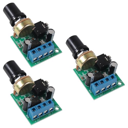 3pcs LM386 Mini Audio Amplifier Board DC 3-12V Volume Adjustable Control LM386 Audio Power Amplifier Module Support 0.5W-10W Speakers(Pack of 3) - color: 3pcs