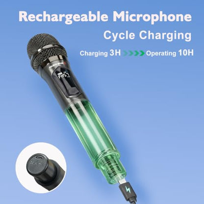Wireless Microphone System for Karaoke TV and AUX Speaker