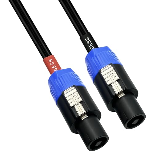 CNCESS Speakon to Flex Braided Pin Banana Speaker Cable, 12AW, 6 FT - color: 6 Feet