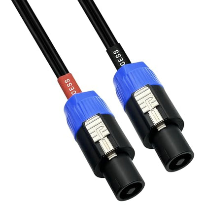 CNCESS Speakon to Flex Braided Pin Banana Speaker Cable, 12AW, 6 FT - color: 6 Feet