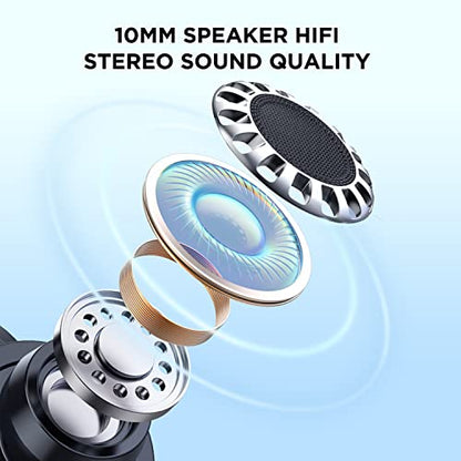 HTC True Wireless Earbuds 1 Bluetooth 5.3 Earphones, in-Ear Headphone ENC Noise Cancellation with Transparent Charging Case, 32-Hour Playtime/Built-in Mic/Touch Control -Crystal Purple - color: Purple