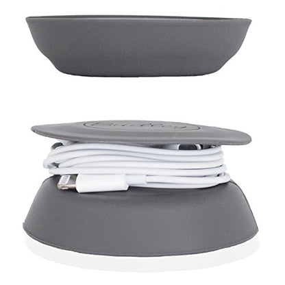 Budley - Tangle-Free Earphone/Earbud Case Compact Storage System, Silicone (Gray, Set of 1) - color: Gray