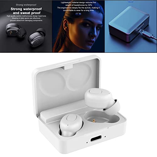 Wireless 5.0 in-Ear Gaming Earbuds Low Latency Gaming Earphones Headset Touch Control W/Mic Waterproof - Black 56X40X20Mm//56 * 40 * 20Mm (White 56 * 40 * 20Mm) - color: White