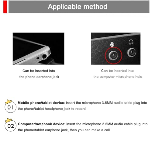 Mini Microphone Mini Notebook Mic 3.5 mm Socket Notebook Microphone, Compatible for PC Laptop Notebook (1 Piece/Black)