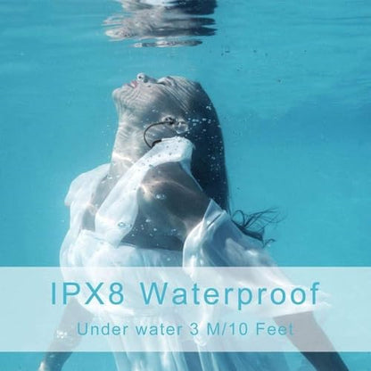 Tayogo W18 Swimming Headphones, IPX8 Waterproof Earbuds for Swimming with 32GB MP3 Player, Bluetooth 5.4, FM Radio & T6 Receiving Mode, in-Ear Underwater Headphones for Lap Swimming - color: green