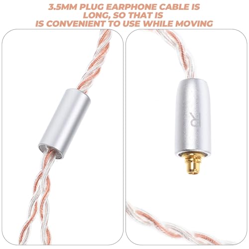 Kichvoe 5mm Silver-Plated Earphone Extension Cable 4-core Detachable Wired Headphone Replacement Cord for Home Audio and Portable Devices