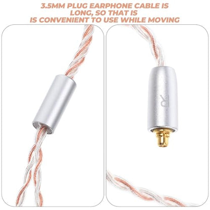 Kichvoe 5mm Silver-Plated Earphone Extension Cable 4-core Detachable Wired Headphone Replacement Cord for Home Audio and Portable Devices