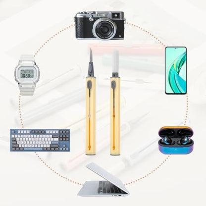 4PCS Earphone Cleaner Kit - Ultra Portable Multi-Function Cleaner Kit Soft Brush for Bluetooth Earphones Case Cleaning Tools, Light Yellow - color: Light Yellow