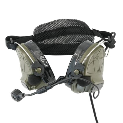 HEARFALCOM Tactical Headset C5 PRO Headphones with Mic Noise Cancelling for kenwoo Two-Way Radio for Airsoft CS Gaming - color: Green