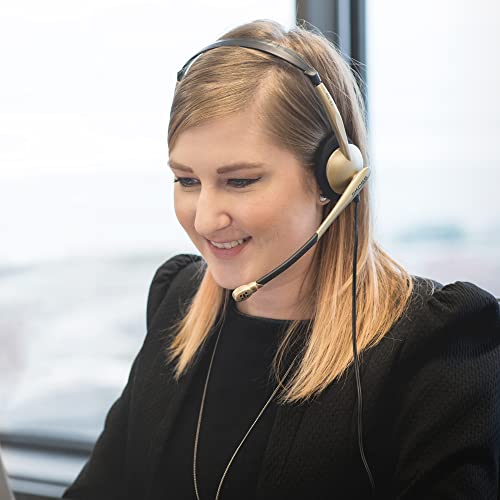 Koss CS100 Dual-Sided On-Ear Communication Headset, Beige, Dual 3.5mm Plugs | Speech Recognition, Lightweight Design, Microphone, B2B, Telehealth, Education, Call Centers - style: Dual Plug (3.5mm)