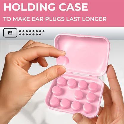 Peace&Quiet | PQ Silicone Ear Plugs for Sleeping - 15 Wax Earplugs for Sleep and Swimming, Soft Ear Covers for Sleeping, Wax Ear Plugs Noise Cancelling 32Db, Pink - color: Pink