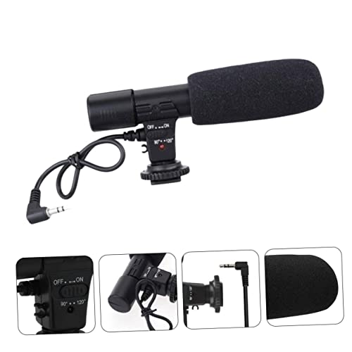 Hemoton Professional Interview Microphone for DSLR Cameras Wide Compatibility Stereo High-Sensitivity Recording Mic for Video Filmmaking and Live Streaming Voice Capture