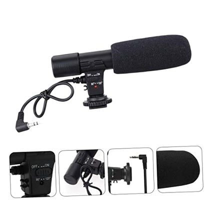Hemoton Professional Interview Microphone for DSLR Cameras Wide Compatibility Stereo High-Sensitivity Recording Mic for Video Filmmaking and Live Streaming Voice Capture