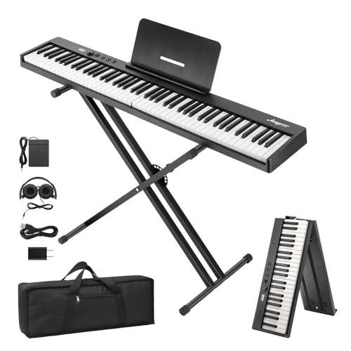 88-Key Portable Foldable Electronic Keyboard. the Portable Keyboard Comes with Headphones, Pedals, Stand and Fixing Frame. It Is Suitable for Beginners and Can Be Used Both on Trips and at Home - color: 88 Keys Set（Foldable）