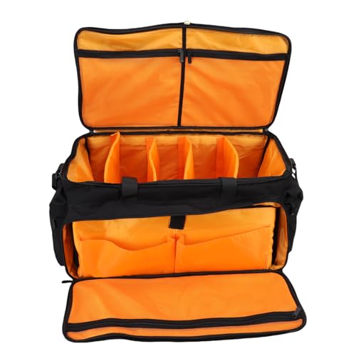Bewinner Large Capacity DJ Bag with 6 Detachable Dividers, EVA DJ Cable Bag Scratch Proof Organizer for Mixer, Turntable, Microphone, Laptop, Headphone - Heavy Duty Gig with