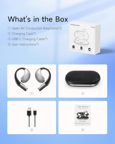 AI Translation Open Ear Earbuds Real Time, Bone Conduction Over The Bluetooth Language Translator Headphones Built-in Mic, Waterproof, Audifonos Traductores Inglés Español, Travel/Music/Calls/Exercise