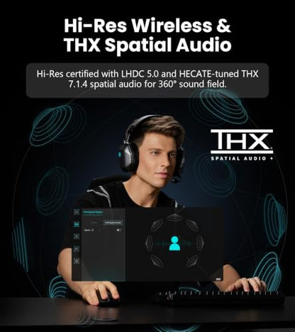 Edifier G5 MAX Gaming Headset, 305H Battery, THX Audio, Space Grey - color: space grey