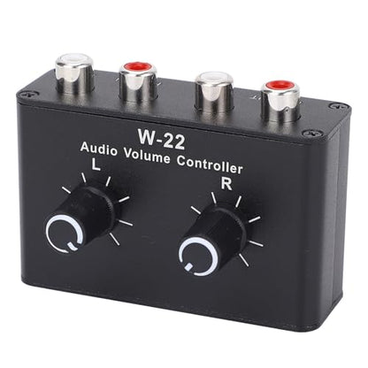 3.5mm Volume Control Box with Balance Adjustment, Stepless Knob Stereo Switcher Compatible Headphones Speakers PC Phone Tablet for Precise Sound Management