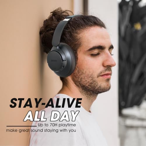 BERIBES Hybrid Active Noise Cancelling Headphones Wireless Over Ear 70Hours | Foldable Bluetooth 6.0,Transparent Modes,3.5MM Cable,Lightweight Built-in Mic,HiFi Stereo Deep Bass,Soft-Earpad,Fast Charging - color: Black