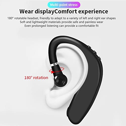 Dilwe Bluetooth Headset for Mobile Phones, Mono Bluetooth Earpiece , 360 Hrs Standby/20 Hrs Talktime, Noise Cancelling Headset Earphone for Office Business