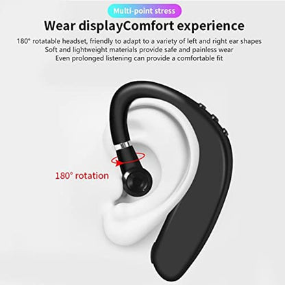 Dilwe Bluetooth Headset for Mobile Phones, Mono Bluetooth Earpiece , 360 Hrs Standby/20 Hrs Talktime, Noise Cancelling Headset Earphone for Office Business