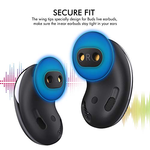 AhaStyle Galaxy Buds Live Ear Tips 6 Pairs Silicone Earbuds - color: Black for Galaxy Buds Live