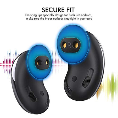 AhaStyle Galaxy Buds Live Ear Tips 6 Pairs Silicone Earbuds - color: Black for Galaxy Buds Live