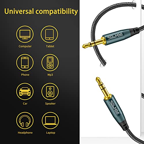 2-Pack 3.5mm Male to Male Stereo Audio Cable Strong Nylon Braided TRS Stereo Hi-Fi Sound AUX Cord for Car, Headphones, Speakers, Smartphones, Home Stereos (4 Feet/1.2m) - size: 4 FT / 2PACK
