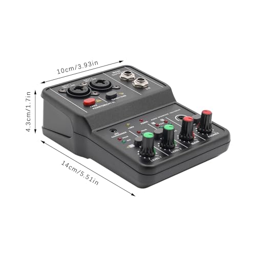 2 Channel Audio Mixer Bluetooth USB Sound Board Professional Mixer Audio Console Desk Dj Equipment Digital Mixer Sound Recording Studio Equipment for Professional Beginners