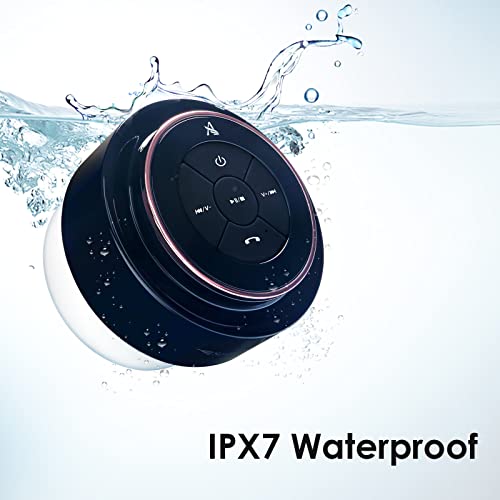 XLEADER SoundAngel Mate(2nd Gen) Pro Shower Speaker, Certified IPX7 Waterproof Bluetooth Speaker, 8W Crystal Sound&Rich Bass, 15H Playtime, with Suction Cup & Silicone Lanyard, Ideal Gifts, Rose Gold - color: C Rose Gold