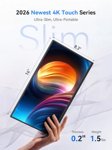 4K Portable Monitor Touchscreen 15.6'', 3840x2160 125% sRGB Laptop Monitor - size: 15.6 inch