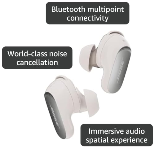 Bose QuietComfort Ultra Earbuds (2nd Gen) - Wireless Noise Cancelling Earbuds with Mic, Immersive Audio, USB-C Charging, Up to 6 Hours Battery, IPX4 Rating, White Smoke - color: White Smoke