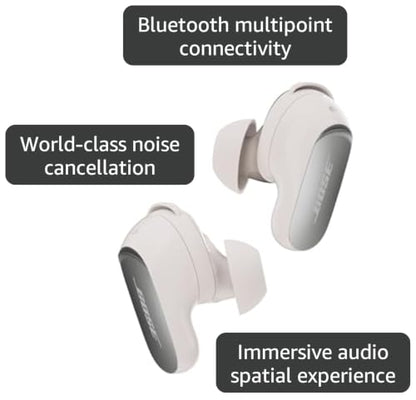 Bose QuietComfort Ultra Earbuds (2nd Gen) - Wireless Noise Cancelling Earbuds with Mic, Immersive Audio, USB-C Charging, Up to 6 Hours Battery, IPX4 Rating, White Smoke - color: White Smoke