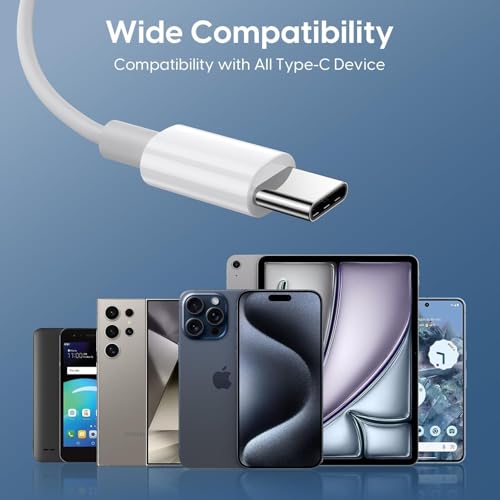 USB C Wired Headphones [2-Pack] with Microphone – HiFi Earbuds Stereo, Nosie Reduction, Audio, Earphones Compatible with iPhone 17/16/15, Samsung Galaxy S26/S25/S24/S23, Google Pixel, iPad, MacBook