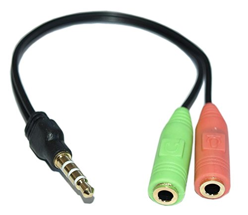 MyCableMart 4 Conductor TRRS Apple Male to 2-3.5mm Female Audio/Mic Break-Out Adapter