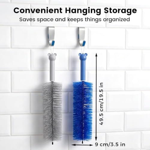 Fan Cleaning Brush, Bendable Cobweb Duster Cobweb Duster, 2026 New Microfiber Head Dusting Brush, Washable ldeal for Electric Fans Air Conditioning, Home Car Vents, Curtain (Blue+Grey#1) - color: Blue+grey#1