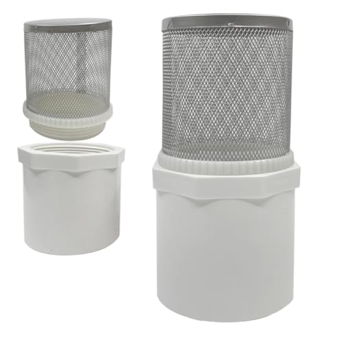 2" Stainless Steel Filter Cover Connected to 2 inch/DN50 PVC Water Pipe, Suction Strainers Used to Remove Debris and Reduce Solid Entry - size: 2"DN50