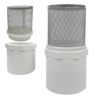 2" Stainless Steel Filter Cover Connected to 2 inch/DN50 PVC Water Pipe, Suction Strainers Used to Remove Debris and Reduce Solid Entry - size: 2"DN50