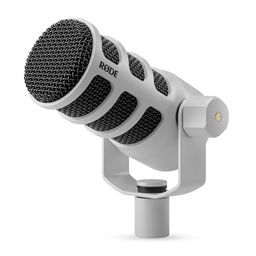 RØDE PodMic USB Dynamic Broadcast Microphone with XLR and USB Connectivity for Podcasting, Streaming and Content Creation (White) | XLR and USB Connectivity for Podcasting, Streaming and Content Creation White - color: PodMic USB White